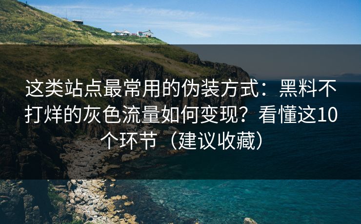 这类站点最常用的伪装方式：黑料不打烊的灰色流量如何变现？看懂这10个环节（建议收藏）
